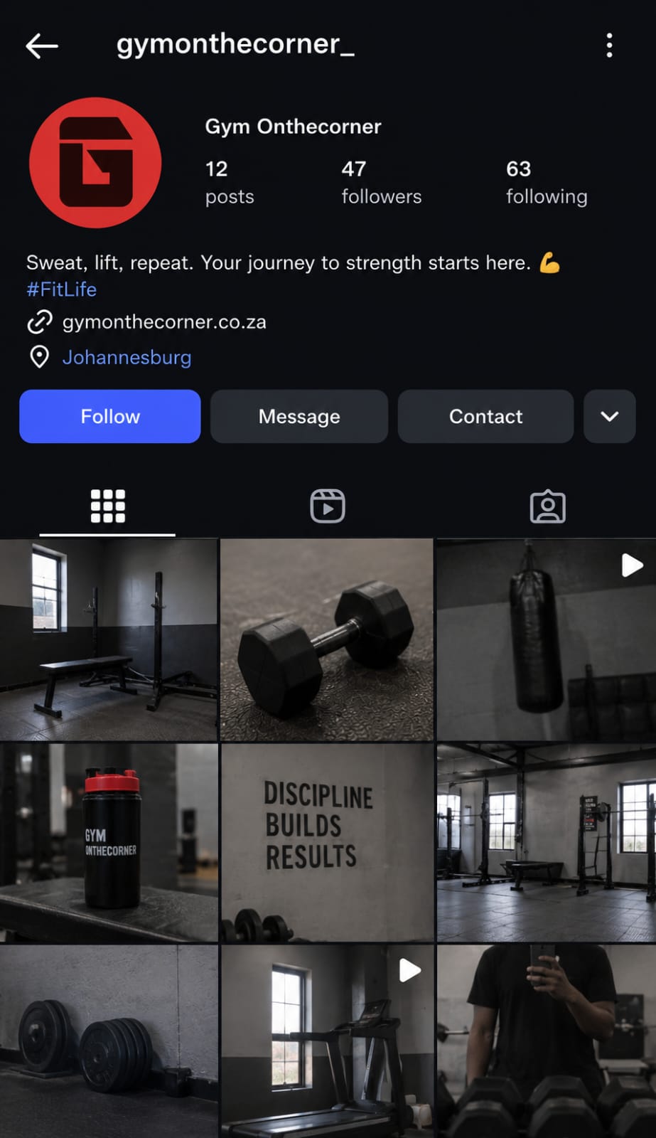 Gym On The Corner Instagram content